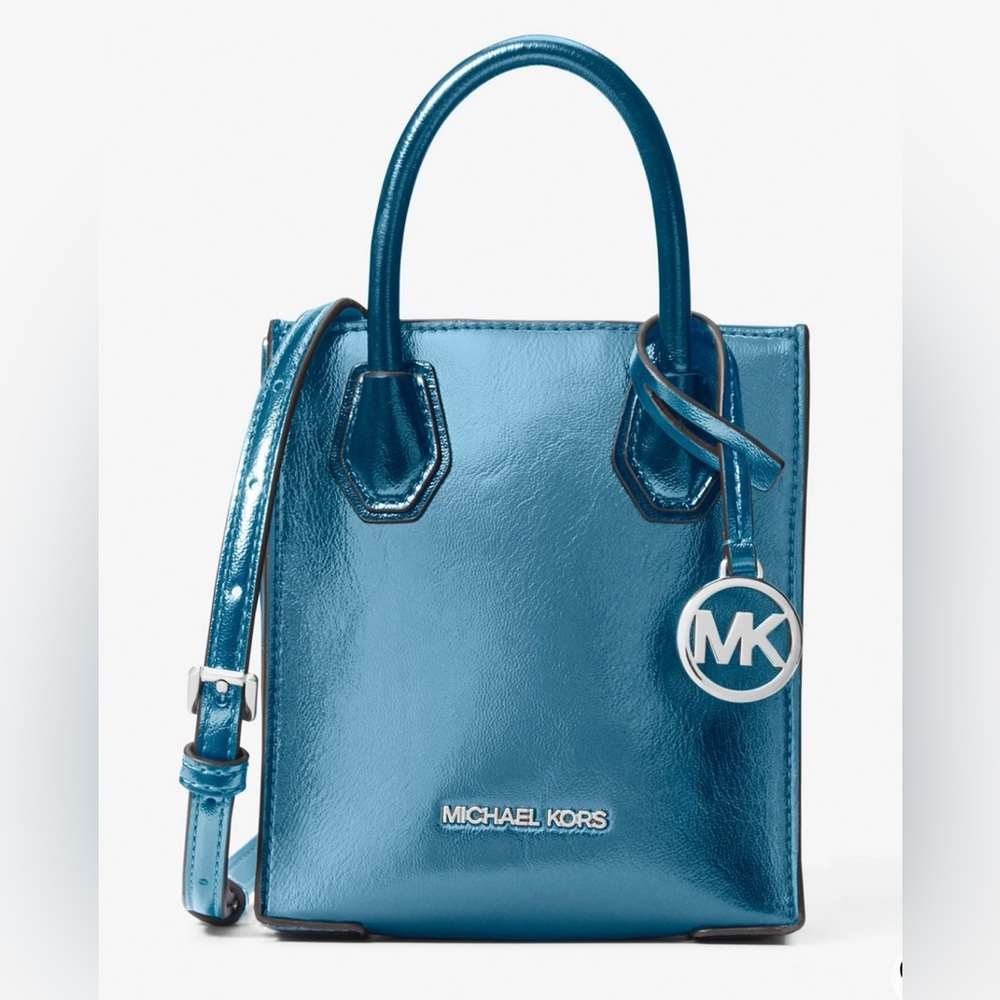 Michael Kors Mercer Extra Small Patent Crossbody Bag. - Picture 1 of 6